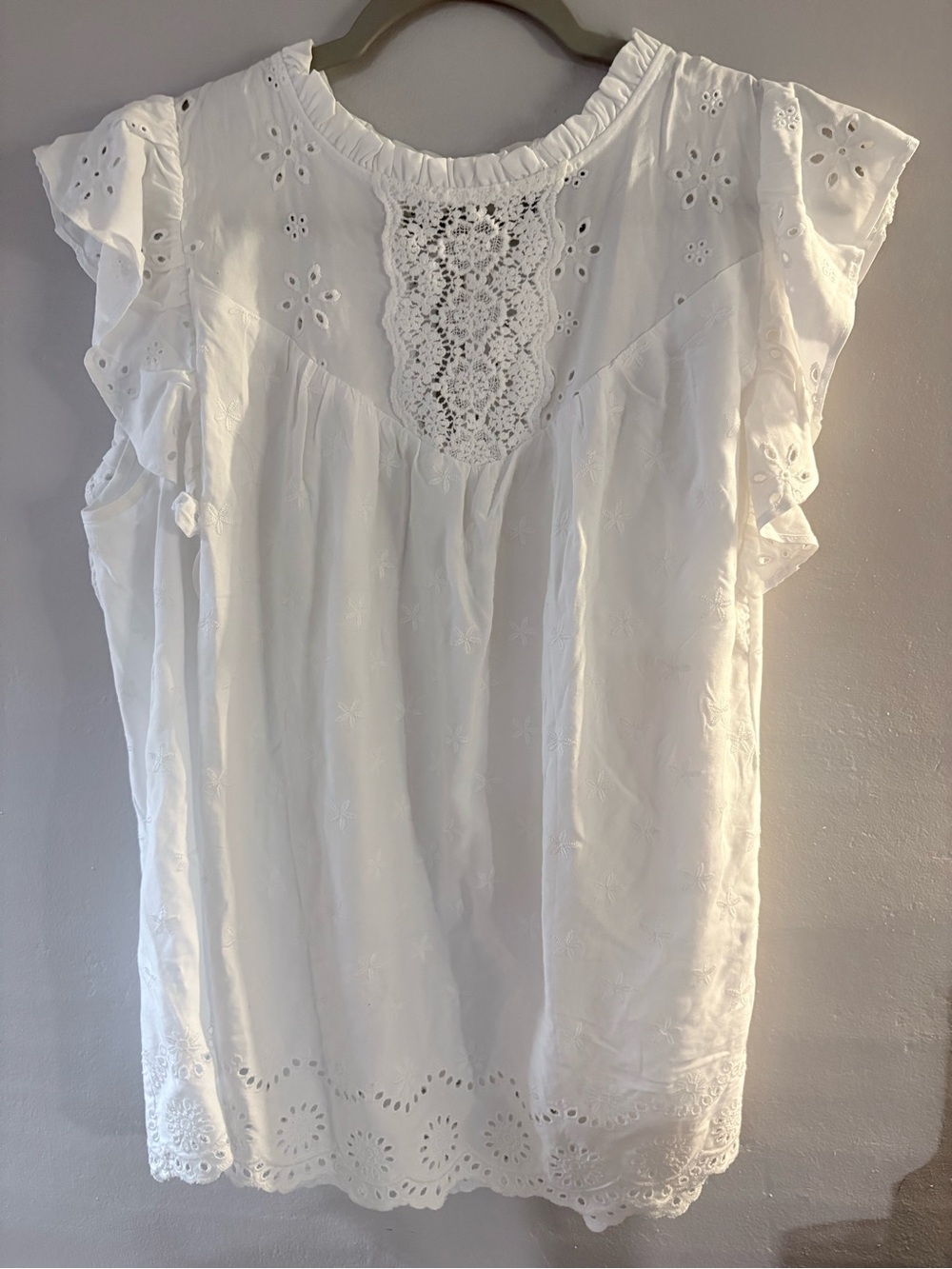 Torrid Eyelet Crochet Trim Blouse